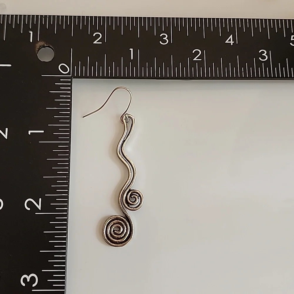 Tribal Spiral Design  Earrings EB - Picture 3 of 3